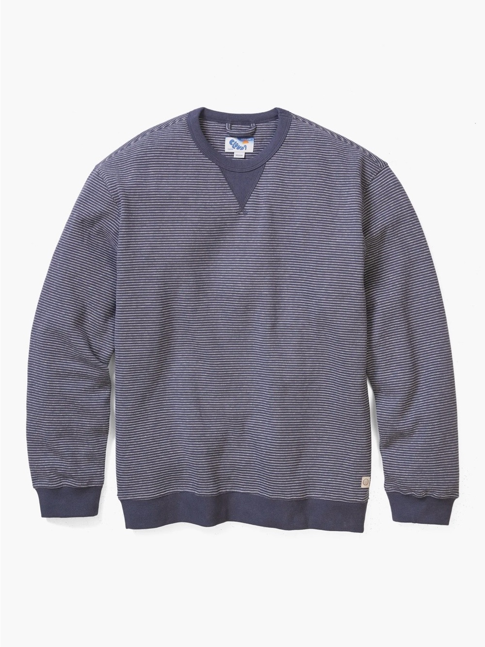 Marine Layer Cloud 9 Fleece Relaxed Crewneck Sweatshirt, Navy Mini Stripe, Med